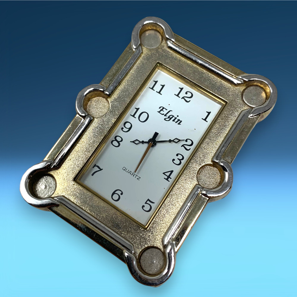 Vintage Elgin Mini Pool Billiards Table Clock Moving Balls Novelty Desk Clock